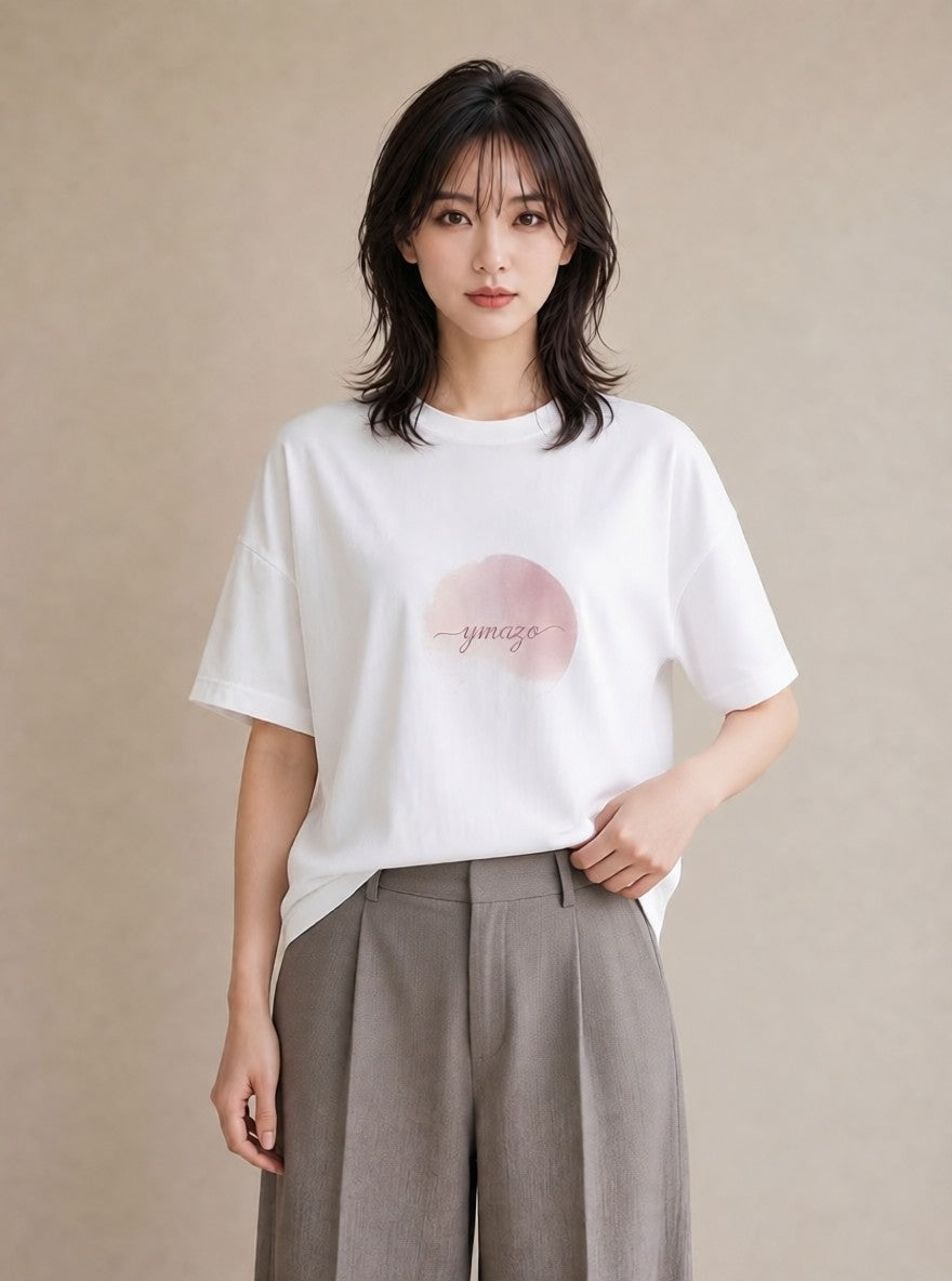 半袖Tシャツ レディース 紙風船 和紙 ナチュラル アンティーク イラスト ユニーク デイリーウェア 休日 白T