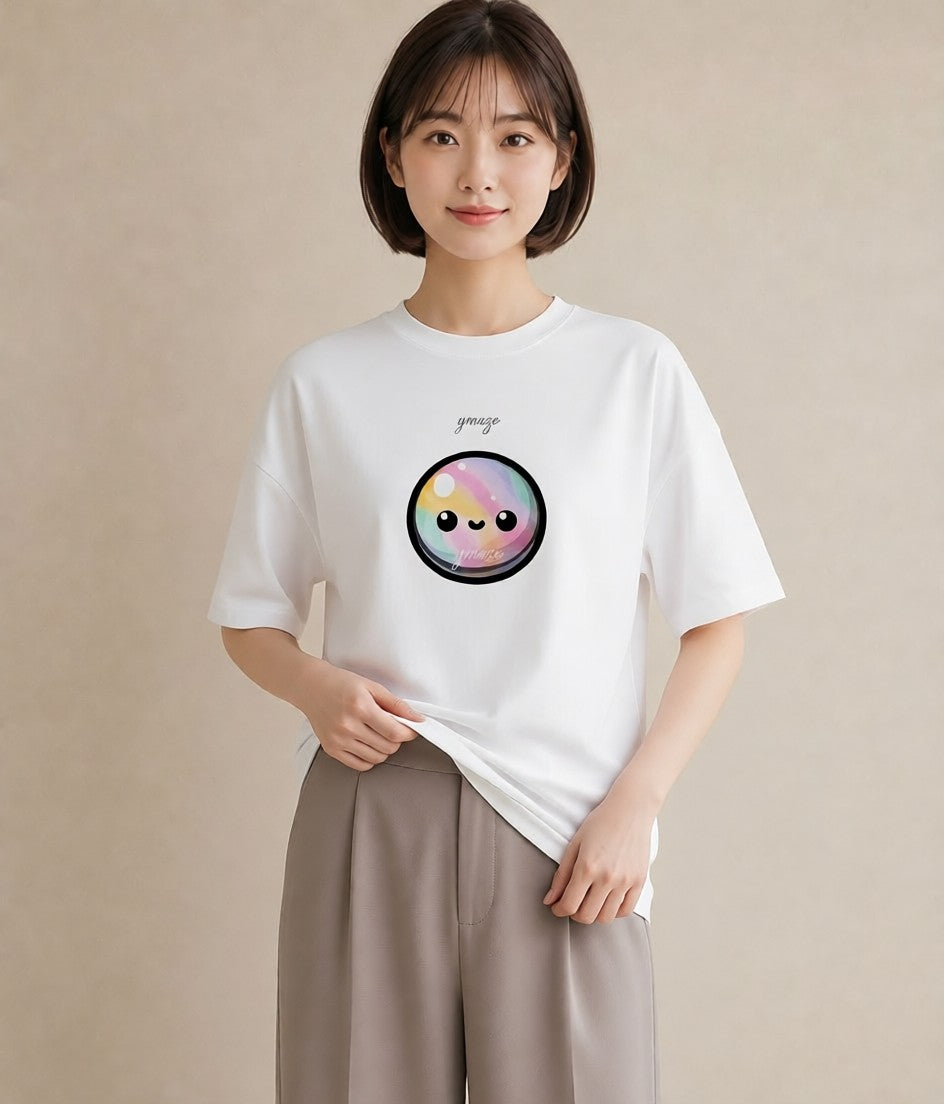 半袖Tシャツ レディース わたあめ 食べ物 フード イラスト ラフカジュアル 女子会 お揃い 白T