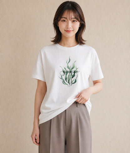 プリントTシャツ レディース サンゴ 海の生き物 海 イラスト 淡色 秋コーデ おしゃれギフト 白T