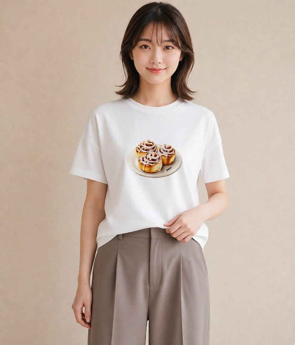 デザインTシャツ レディース クッキー 食べ物 フード イラスト シンプル 母の日 ビーチ 白T