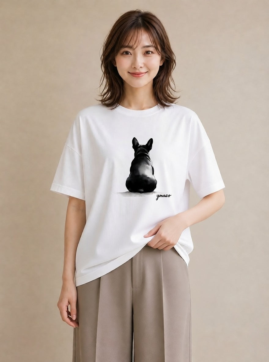 グラフィックTシャツ レディース 犬好き 犬 いぬ イラスト シンプル 女性 旅行用 白T