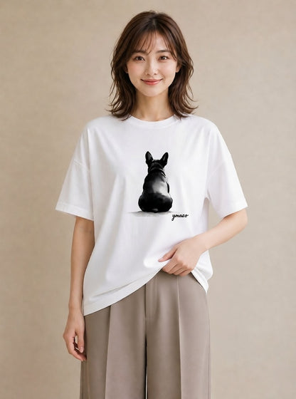 グラフィックTシャツ レディース 犬好き 犬 いぬ イラスト シンプル 女性 旅行用 白T