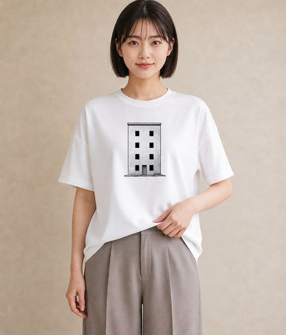 半袖Tシャツ レディース 灯りの家 小屋 夜 ナチュラル アンティーク イラスト ギフト 母の日 白T