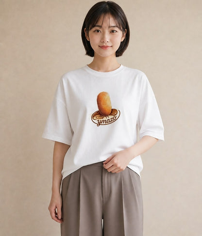 プリントTシャツ レディース 目玉焼き 食べ物 フード イラスト 旅行コーデ 20代 カジュアルコーデ 白T