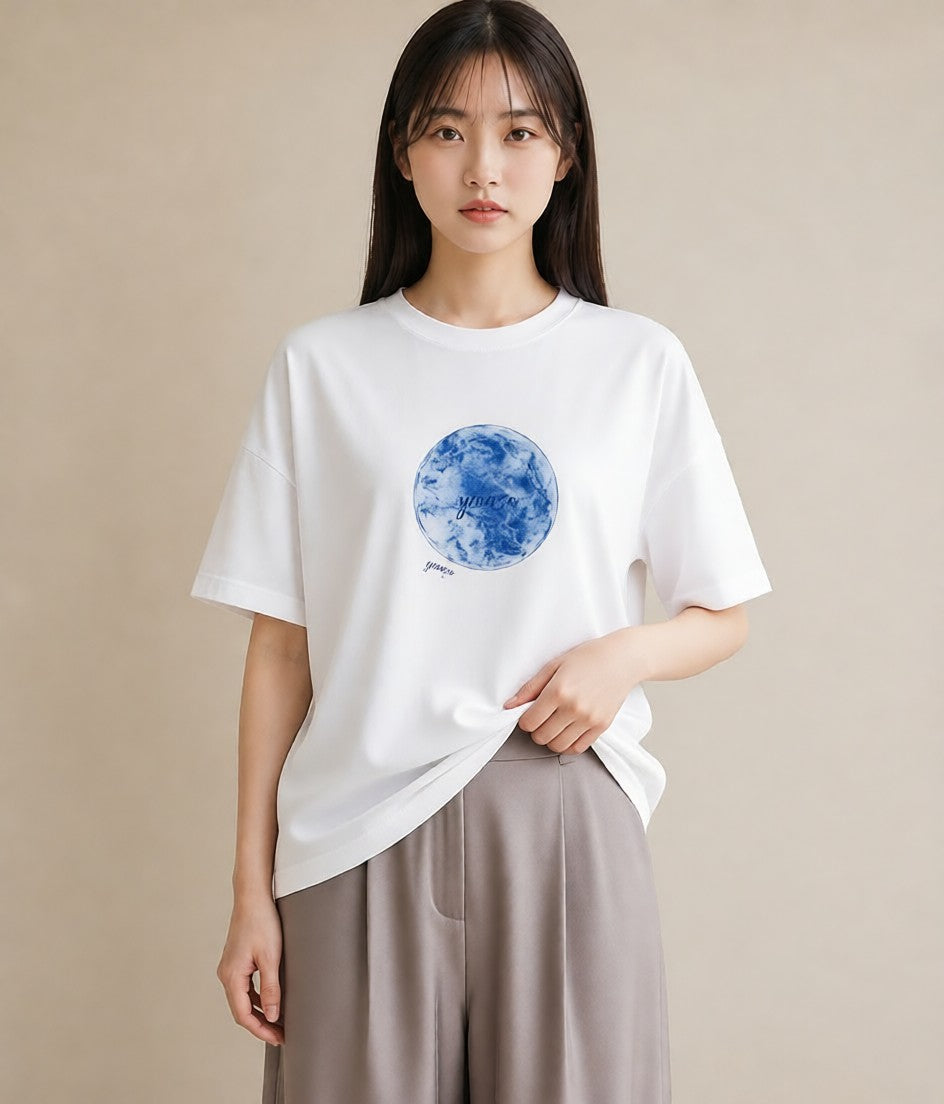 Tシャツ レディース 天秤座 星空 宇宙 イラスト 上品 自分用 ルームウェア 白T