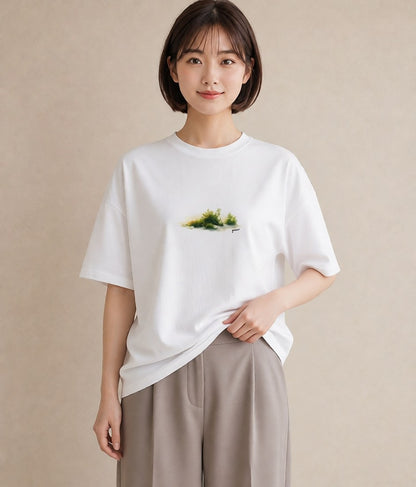 半袖Tシャツ レディース 雨上がりの小道 雨上がり 小道 ナチュラル アンティーク イラスト 可愛い 姉妹 送別ギフト 白T