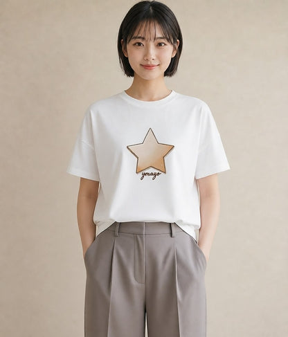 グラフィックTシャツ レディース 天の川 星空 宇宙 イラスト おしゃれギフト 社会人 白T