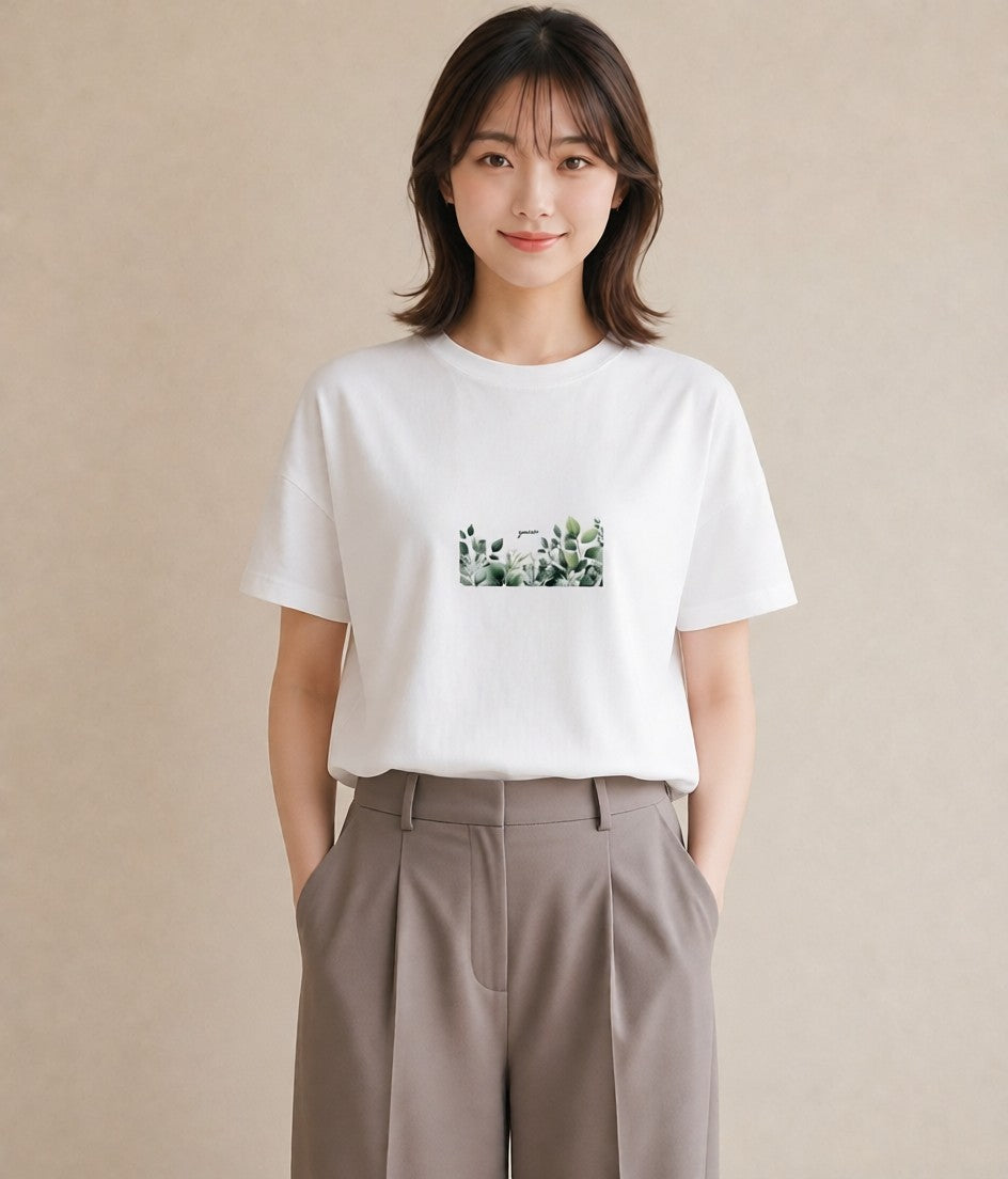 Tシャツ レディース ユーカリ 植物 ボタニカル イラスト 淡色 ホワイトデー 春服 白T