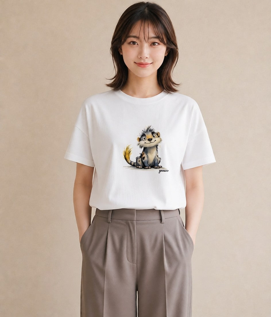 Tシャツ レディース レオパ ペット 動物 イラスト 水彩風 母娘コーデ 自分用 白T