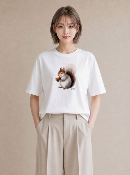 デザインTシャツ レディース どんぐり 植物 ボタニカル イラスト ナチュラル 旅行用 海 白T