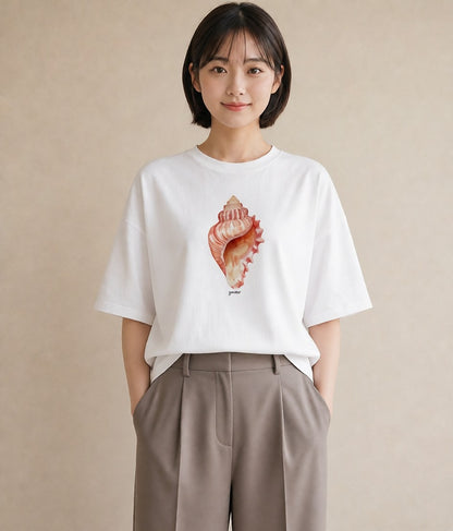 プリントTシャツ レディース かたつむり 昆虫 虫 イラスト ナチュラル 通勤 在宅 白T