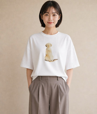 Tシャツ レディース ラブラドールレトリバー 犬 いぬ イラスト モード 女性向けギフト 散歩 白T