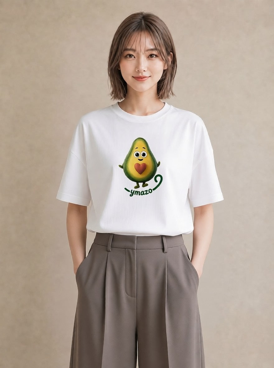 プリントTシャツ レディース アボカド 食べ物 フード イラスト ヴィンテージ風 お揃い 親子 白T