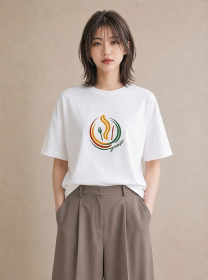 デザインTシャツ レディース カフェ カフェロゴ ロゴ イラスト きれいめカジュアル クリスマス 旅行 白T
