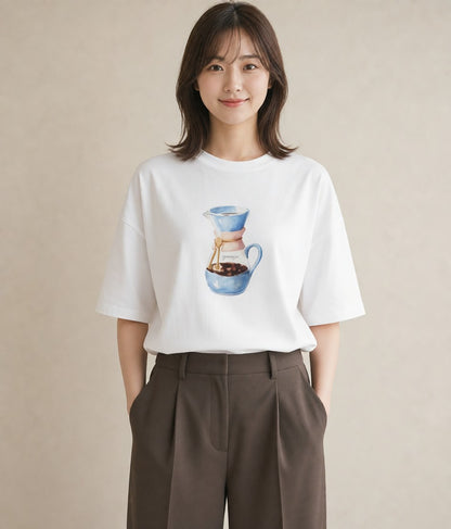 デザインTシャツ レディース エスプレッソ 食べ物 フード イラスト ナチュラル 夏コーデ 通学 白T