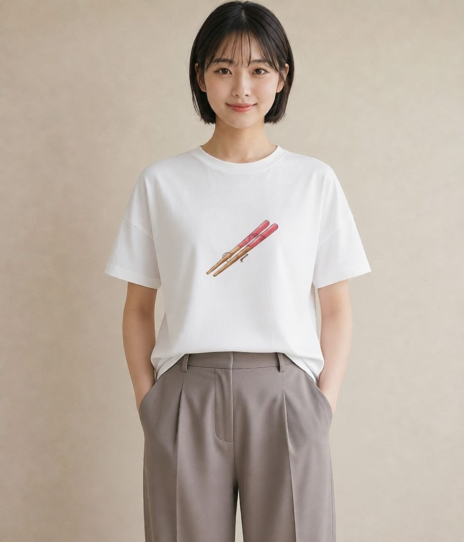 グラフィックTシャツ レディース だんご 食べ物 フード イラスト 20代 カジュアルコーデ 白T