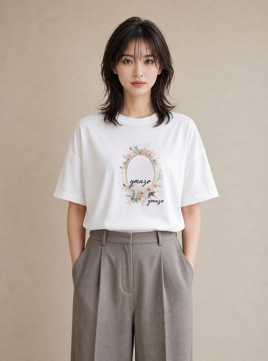 半袖Tシャツ レディース 封蝋 手紙 アンティーク ナチュラル イラスト 上品 散歩 お出かけ 白T