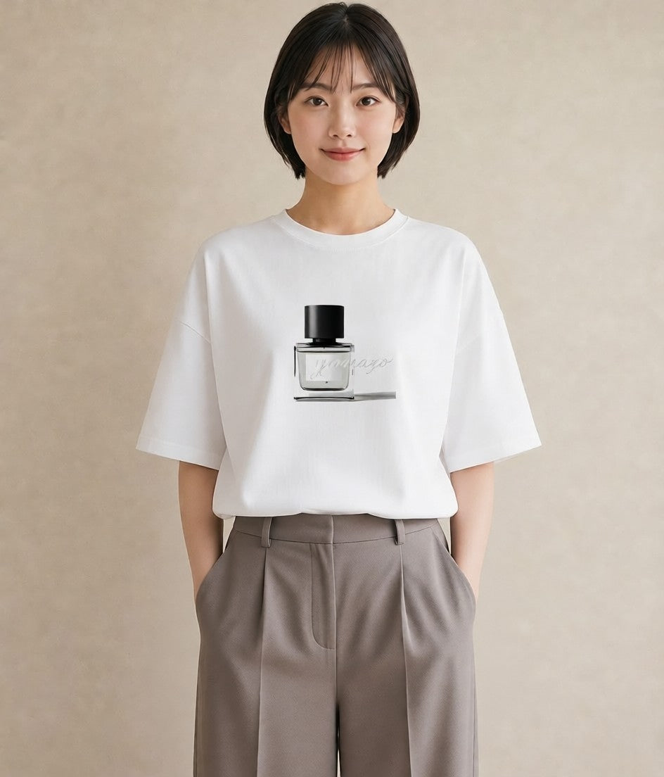 Tシャツ レディース 香水 香水瓶 パフューム イラスト ルームウェア ギフト 白T