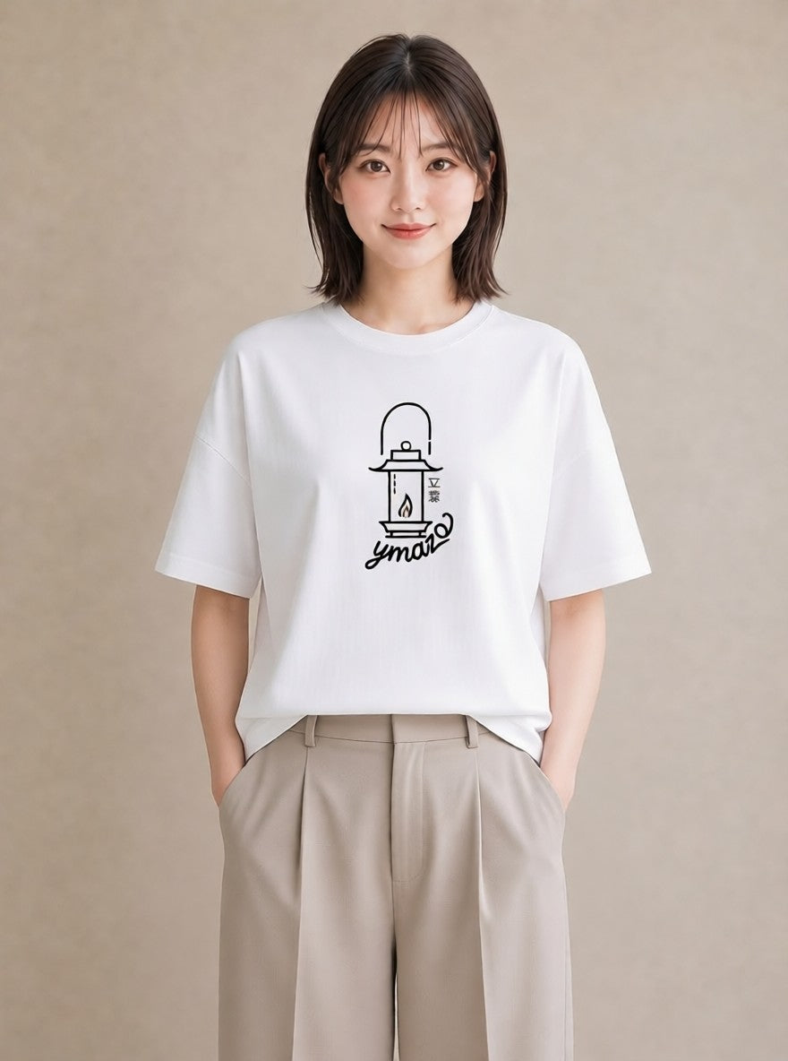 プリントTシャツ レディース 風鈴 ガラス 夏 ナチュラル アンティーク イラスト モード 在宅 公園 白T