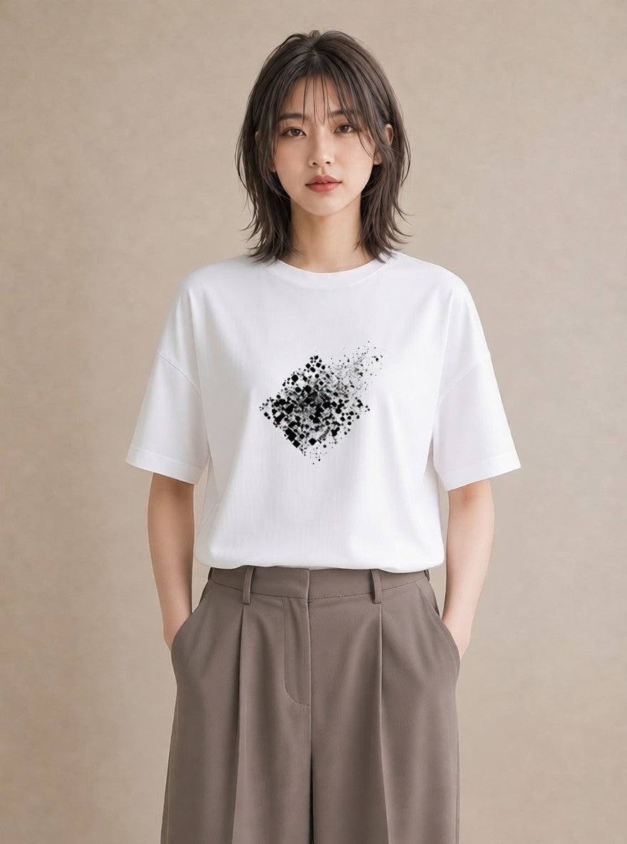 Tシャツ レディース レースハンカチ レース ハンカチ ナチュラル アンティーク イラスト 上品 旅行 母娘コーデ 白T