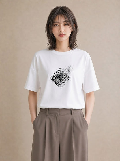 Tシャツ レディース レースハンカチ レース ハンカチ ナチュラル アンティーク イラスト 上品 旅行 母娘コーデ 白T