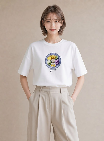 グラフィックTシャツ レディース たい焼き 食べ物 フード イラスト モード 春服 ミセス 白T