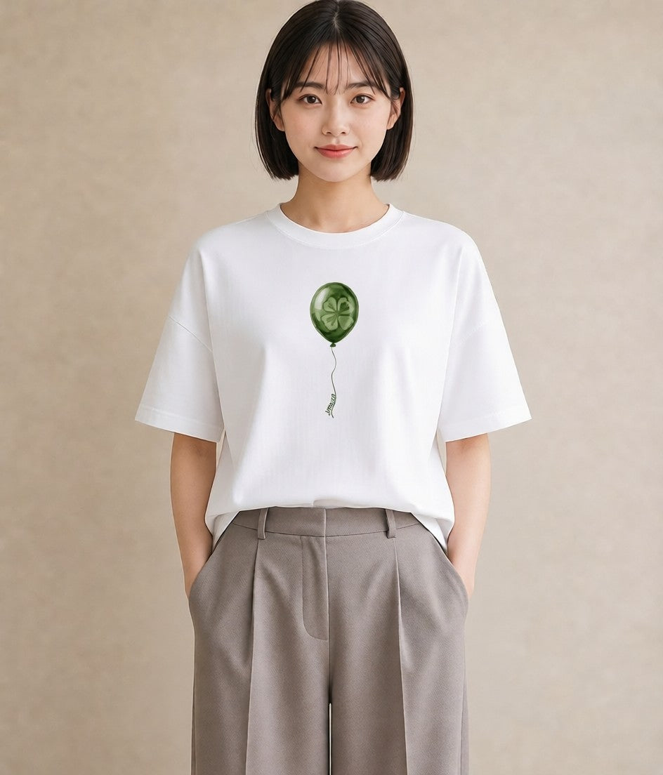 デザインTシャツ レディース 紙風船 和紙 ナチュラル アンティーク イラスト 北欧風 ルームウェア ギフト 白T
