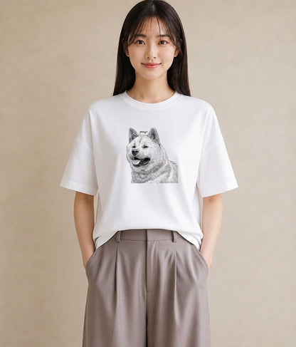 グラフィックTシャツ レディース 柴犬 しばいぬ 犬 いぬ イラスト 北欧風 女性向けギフト 散歩 白T