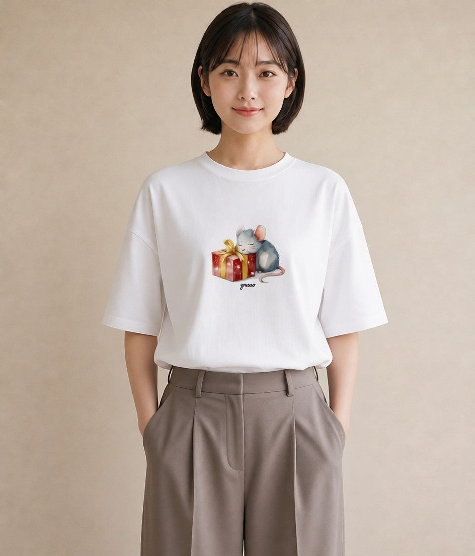 グラフィックTシャツ レディース チンチラ ペット 動物 イラスト カフェコーデ お揃い 親子 白T