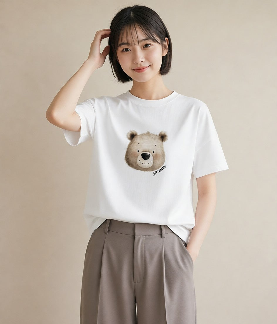 プリントTシャツ レディース ナマケモノ 動物 アニマル イラスト レトロ カフェ服 クリスマス 白T