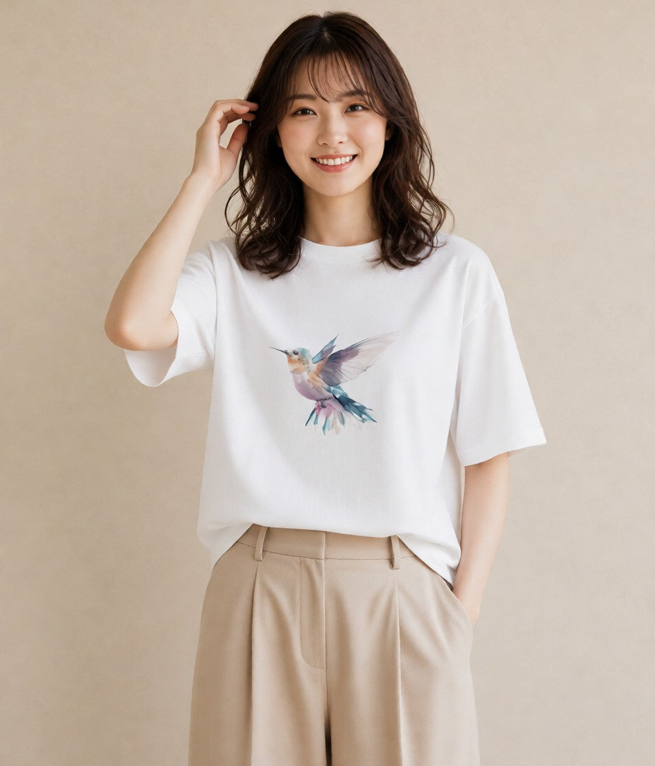 プリントTシャツ レディース マメルリハ ペット 動物 イラスト モード 週末コーデ 敬老の日 白T