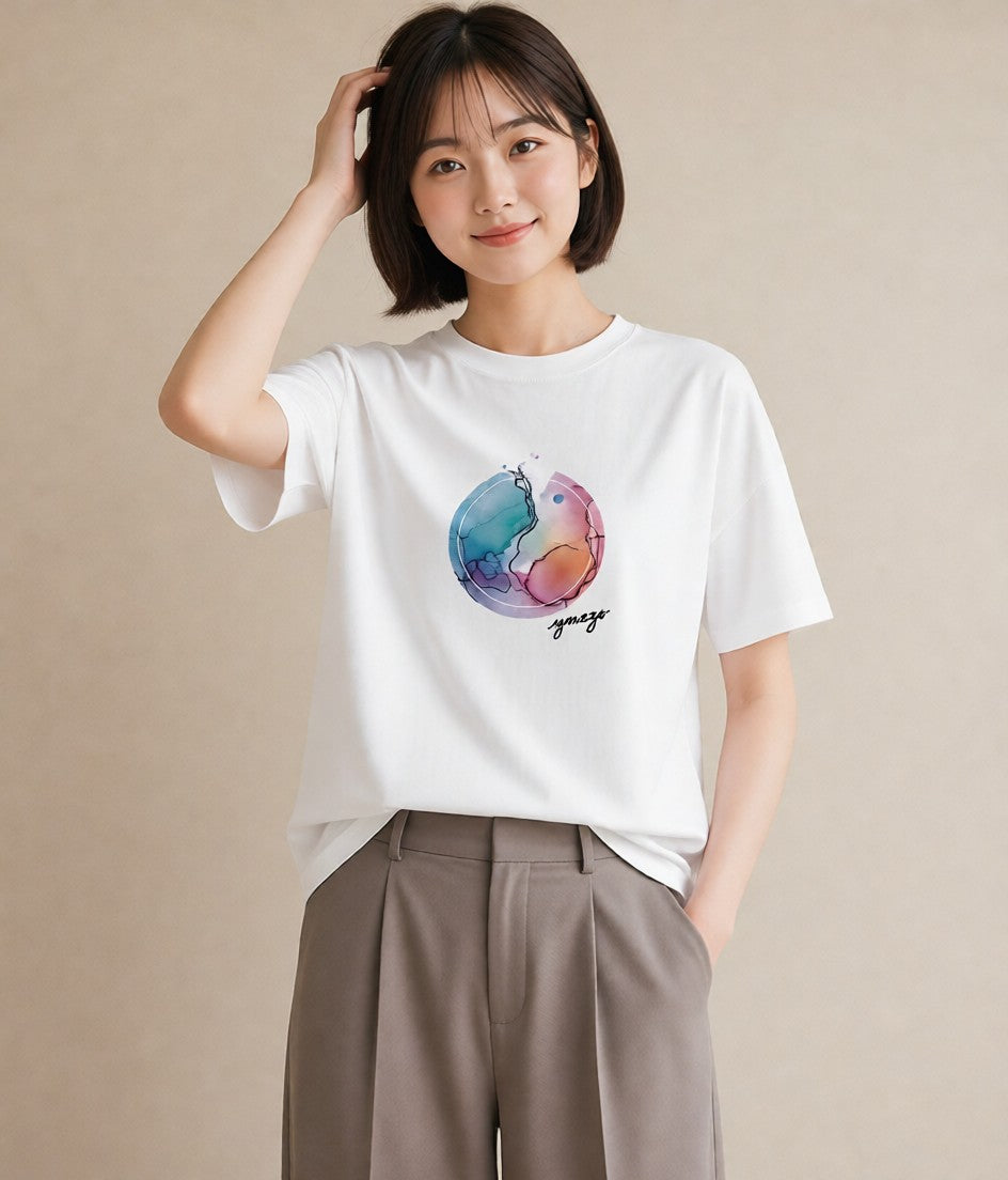 Tシャツ レディース 魚座 星空 宇宙 イラスト ヴィンテージ風 旅行用 海 白T
