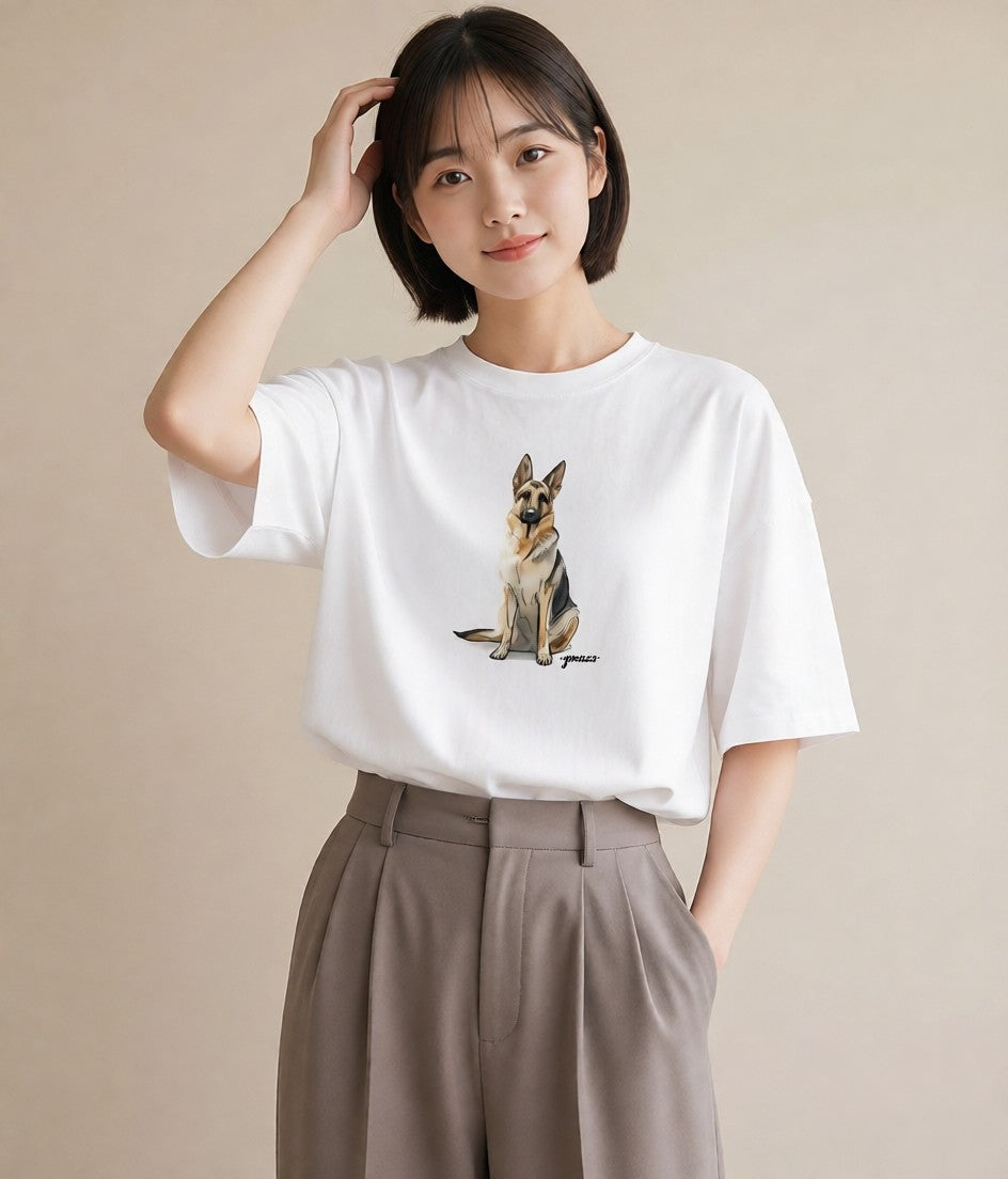 Tシャツ レディース 犬好き 犬 いぬ イラスト 可愛い 週末コーデ 敬老の日 白T