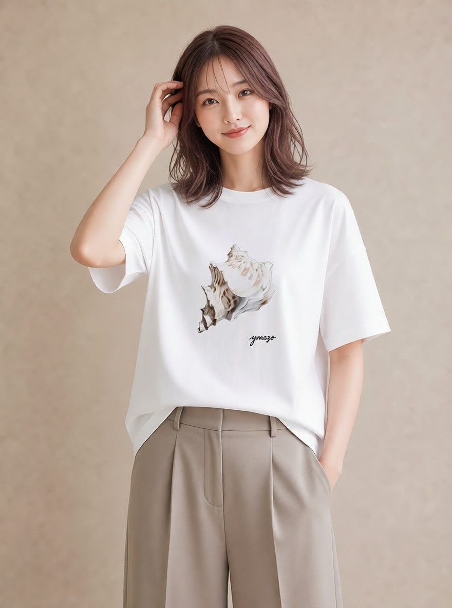 プリントTシャツ レディース かたつむり 昆虫 虫 イラスト 上品 敬老の日 ホワイトデー 白T