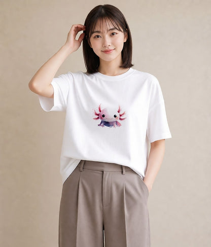 プリントTシャツ レディース チンアナゴ 海の生き物 海 イラスト アート風 レイヤード 友達ギフト 白T
