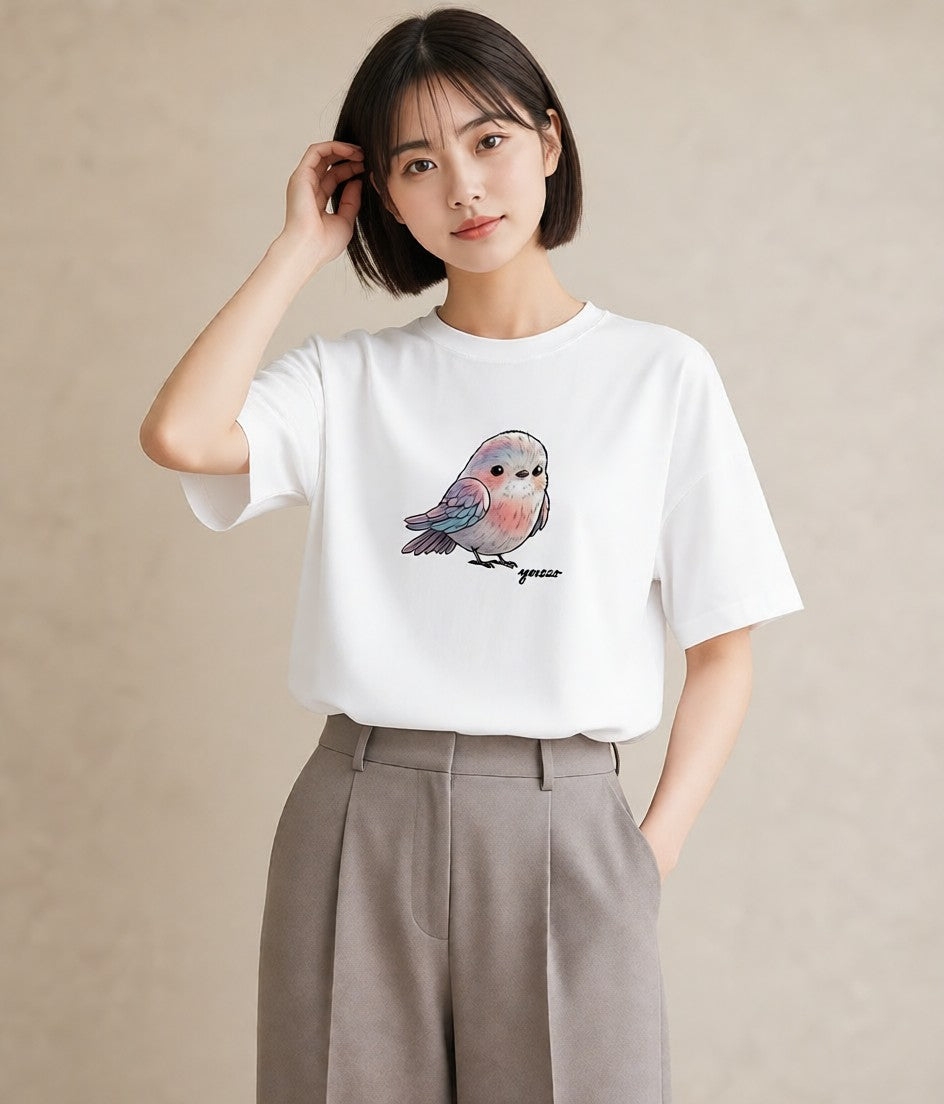 プリントTシャツ レディース マメルリハ ペット 動物 イラスト レトロ 誕生日プレゼント 綿100 白T