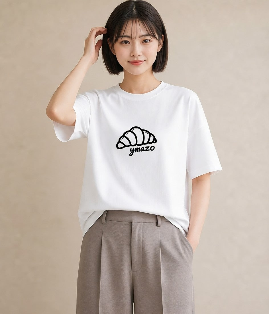グラフィックTシャツ レディース パン ベーカリー イラスト アート風 クリスマス 旅行 白T