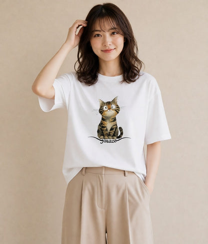 グラフィックTシャツ レディース 子猫 猫 ねこ イラスト 旅行コーデ 旅行 母娘コーデ 白T