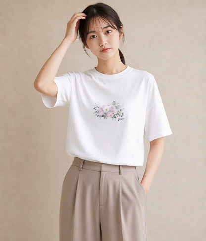 デザインTシャツ レディース 封蝋 手紙 アンティーク ナチュラル イラスト ミニマル 公園 ママ 白T