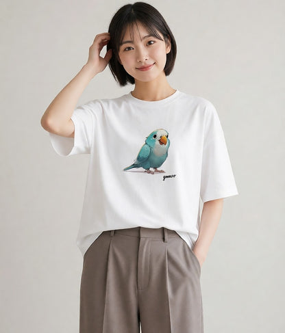 半袖Tシャツ レディース オカメインコ ペット 動物 イラスト モード 部屋着 女性向けギフト 白T