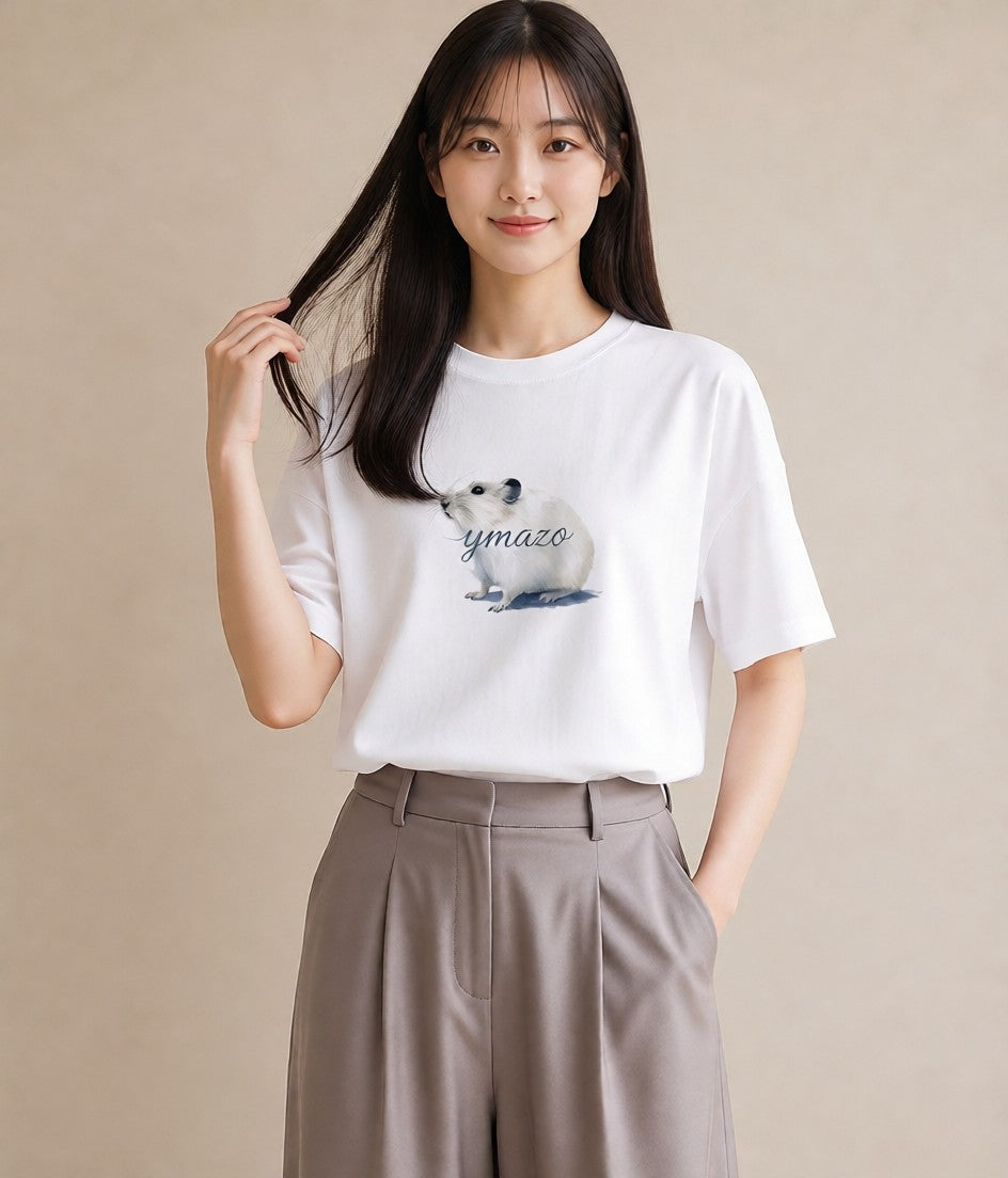 プリントTシャツ レディース シマリス ペット 動物 イラスト 旅行コーデ 女性向けギフト 散歩 白T