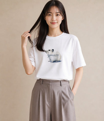 プリントTシャツ レディース シマリス ペット 動物 イラスト 旅行コーデ 女性向けギフト 散歩 白T