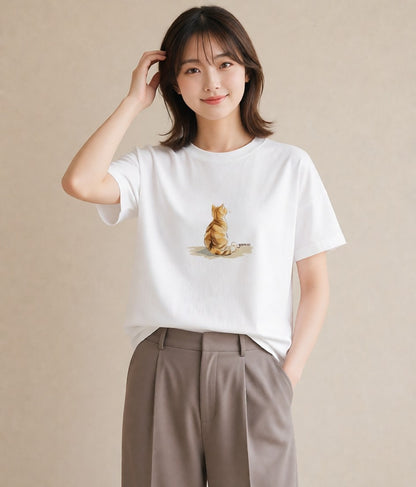 デザインTシャツ レディース ペルシャ 猫 ねこ イラスト ヴィンテージ風 姉妹 送別ギフト 白T