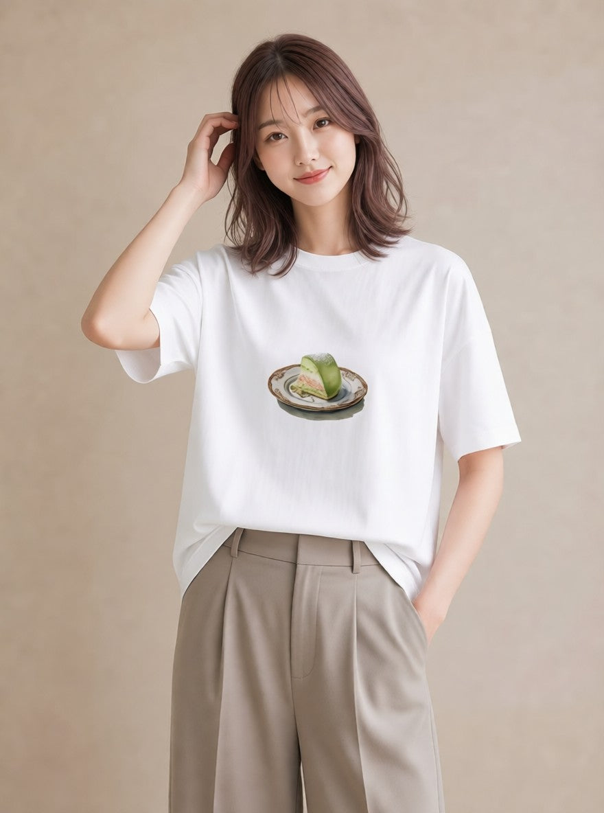 プリントTシャツ レディース お寿司 食べ物 フード イラスト シンプル デート 帰省 白T