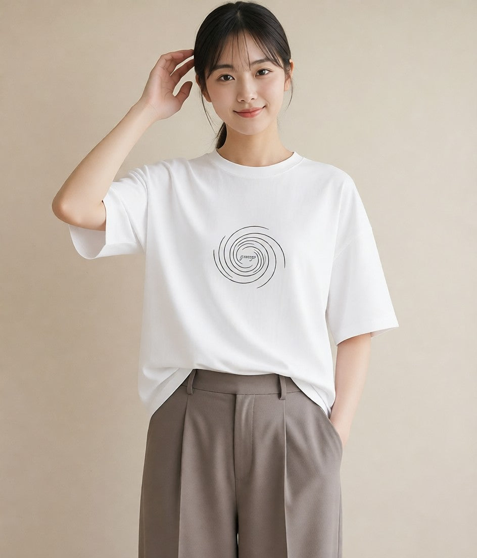 半袖Tシャツ レディース 海 リゾート 夏 イラスト アート風 カフェ巡り 白T