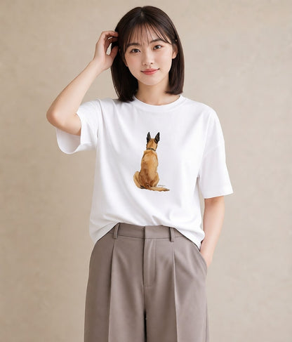 Tシャツ レディース ジャーマンシェパード 犬 いぬ イラスト 個性的 姉妹 送別ギフト 白T