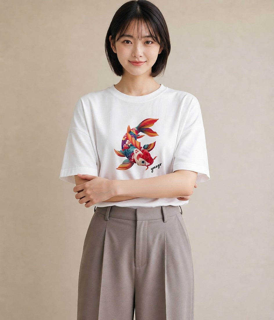 プリントTシャツ レディース たい焼き 食べ物 フード イラスト シック 春服 ミセス 白T