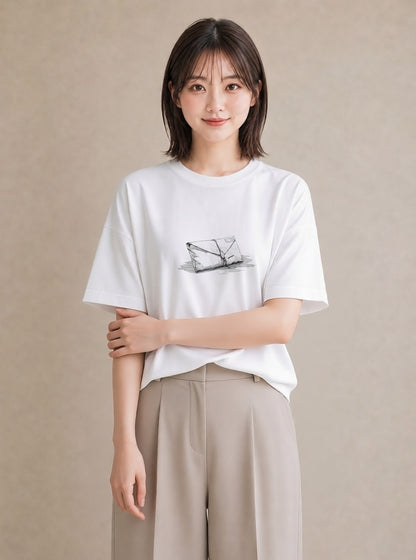 グラフィックTシャツ レディース 封蝋 手紙 アンティーク ナチュラル イラスト 上品 誕生日プレゼント 綿100 白T