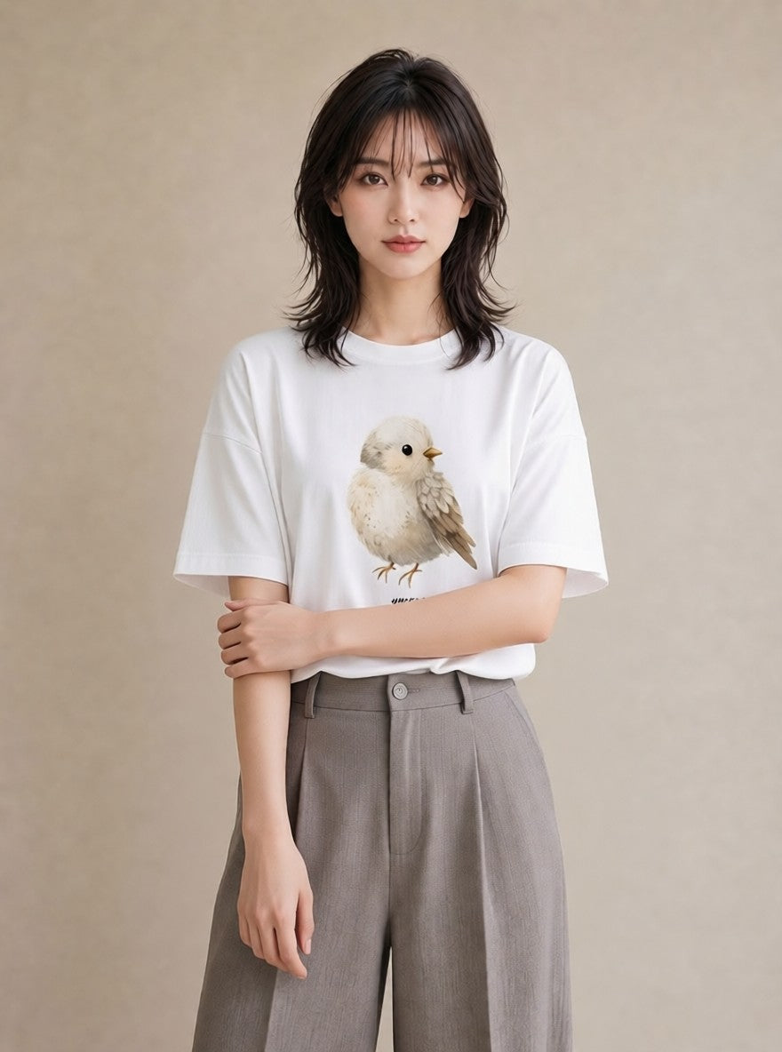 グラフィックTシャツ レディース マメルリハ ペット 動物 イラスト 手描き風 姉妹 送別ギフト 白T