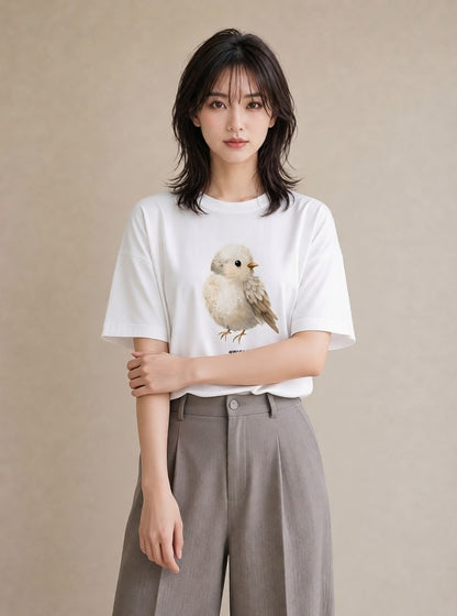グラフィックTシャツ レディース マメルリハ ペット 動物 イラスト 手描き風 姉妹 送別ギフト 白T